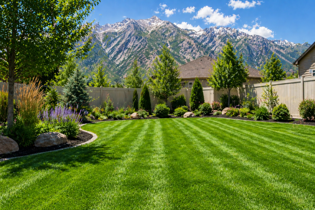 Yard with mountains 1